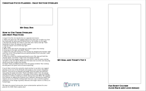 A screenshot of the first page of planner overlay boxes for the Christian Focus Planner daily pages.